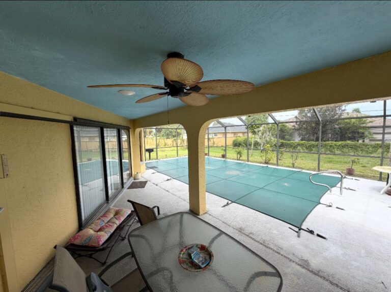 Screened lanai and pool at a house we were asked to buy as-is